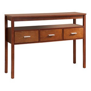 pilaster designs oliver contemporary wood console sofa table in walnut