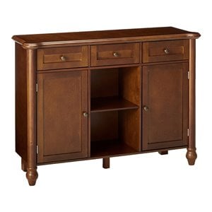 pilaster designs levi wood console sideboard table with storage in walnut