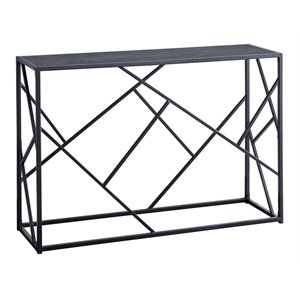 pilaster designs thurl modern metal console sofa table in black/gray