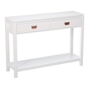 pilaster designs adelaide 2-drawer wood storage console table in white