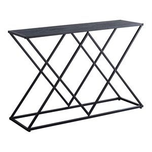 pilaster designs greta modern metal console sofa display table in black