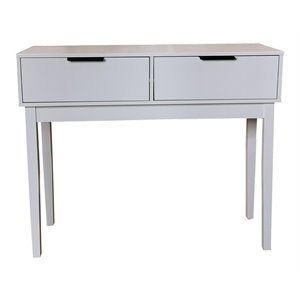pilaster designs patrick 2-drawer modern wood console sofa table in white