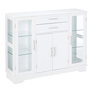 pilaster designs elias contemporary wood sideboard buffet cabinet in white