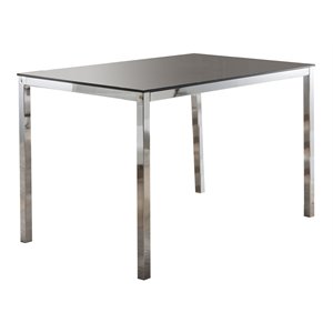 pilaster designs leina rectangular modern metal dining table in chrome