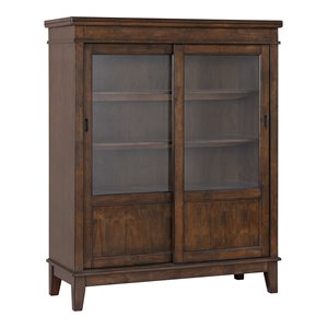 pilaster designs mindy contemporary wood china curio display cabinet in cherry