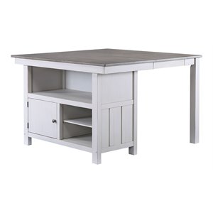 pilaster designs millport wood counter height extendable dining table in white