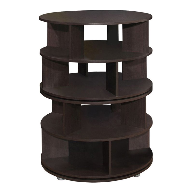 Pilaster Designs Montauk 4-tier Wood Shoe Storage Rack Organizer in Chocolate