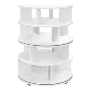 pilaster designs montauk 4-tier wood shoe storage rack organizer in white