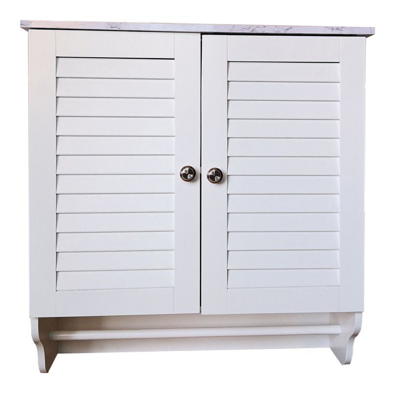 Pilaster Designs Trevita Wood Wall Mounted Bathroom Storage Cabinet In White Cymax Business - White Wood Wall Mounted Bathroom Cabinet