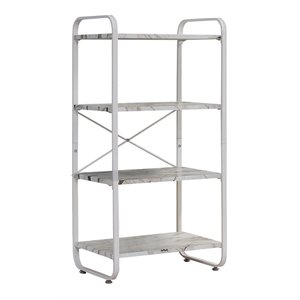 pilaster designs liese 4-tier transitional metal kitchen bakers rack in white