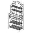 Pilaster Designs Leroy 5-tier Metal Freestanding Kitchen Bakers Rack in Black