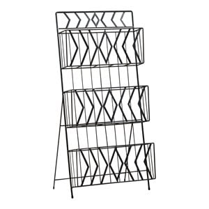 pilaster designs cady 3-tier metal freestanding magazine rack in black
