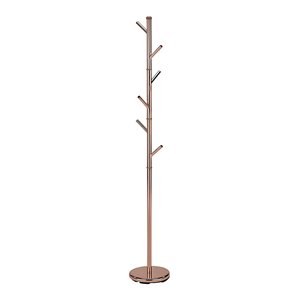 pilaster designs barric 6-hook metal twiggy coat rack stand in rose gold