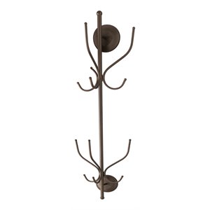 pilaster designs cayenne 12-hook transitional metal hat and coat rack in pewter