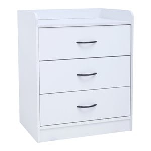 pilaster designs haifa 3-drawer contemporary wood storage chest in white