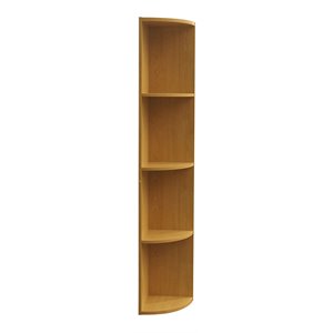 pilaster designs orion 4-tier wood storage shelves corner bookcase in natural