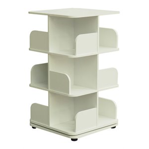 pilaster designs hartwick 3-tier revolving bookcase with 12 shelves in white