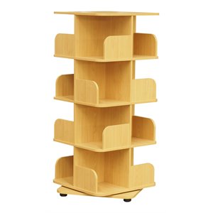 pilaster designs hartwick 4-tier revolving bookcase with 16 shelves in natural