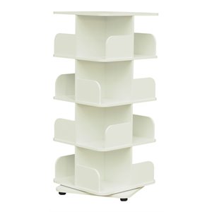 pilaster designs hartwick 4-tier revolving bookcase with 16 shelves in white