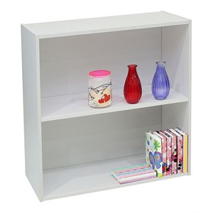 pilaster designs darrin 2-tier open shelf bookcase storage organizer in white