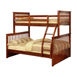 atherton twin over full bunk bed walnut wood