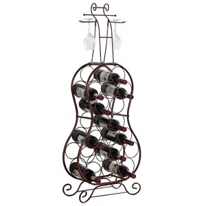 pilaster designs flamenco metal wine rack with stemware holders in bronze