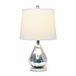 Lalia Home Glass Kissy Pear Table Lamp in Chrome with White Shade