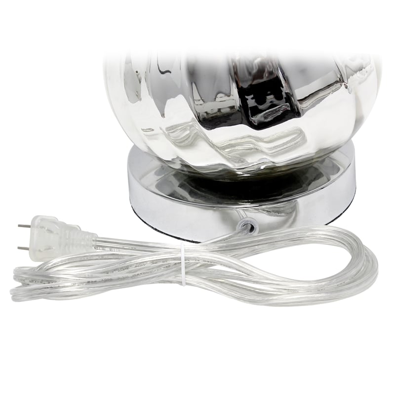 Lalia Home Glass Kissy Pear Table Lamp in Chrome with White Shade