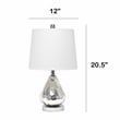 Lalia Home Glass Kissy Pear Table Lamp in Chrome with White Shade