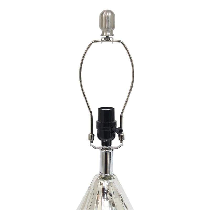 Lalia Home Glass Kissy Pear Table Lamp in Chrome with White Shade