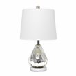 Lalia Home Glass Kissy Pear Table Lamp in Chrome with White Shade