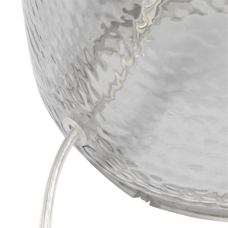 Lalia Home Glass Hammered Jar Table Lamp in Smokey Gray with Gray Shade