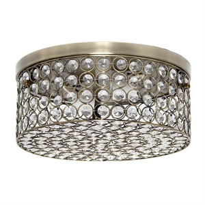 Elegant Designs Metal 12&quot 2 Light Round Ceiling Round Mount in Rose Gold