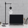 Lalia Home Metal 1 Light Beacon Table Lamp in Black with Clear Shade