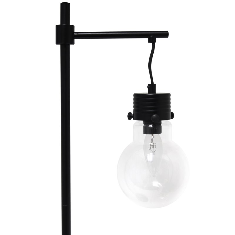 Lalia Home Metal 1 Light Beacon Table Lamp in Black with Clear Shade