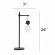 Lalia Home Metal 1 Light Beacon Table Lamp in Black with Clear Shade