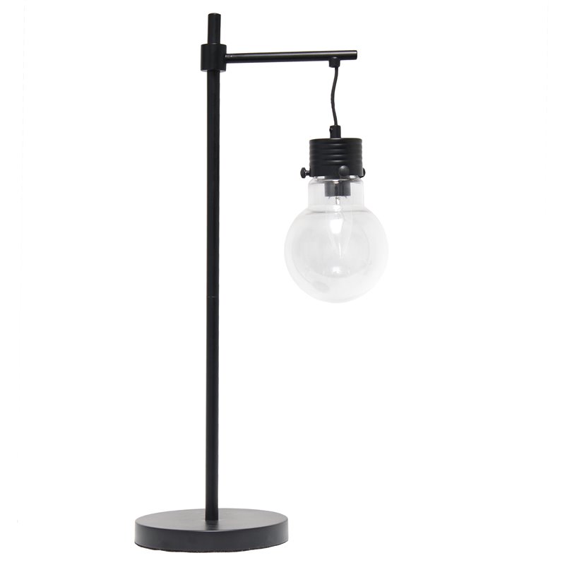 Lalia Home Metal 1 Light Beacon Table Lamp in Black with Clear Shade