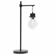 Lalia Home Metal 1 Light Beacon Table Lamp in Black with Clear Shade