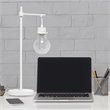 Lalia Home Metal 1 Light Beacon Table Lamp in White with Clear Shade