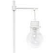 Lalia Home Metal 1 Light Beacon Table Lamp in White with Clear Shade