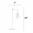 Lalia Home Metal 1 Light Beacon Table Lamp in White with Clear Shade