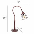 Lalia Home Metal Rustic Caged Shade Table Lamp in Red Bronze