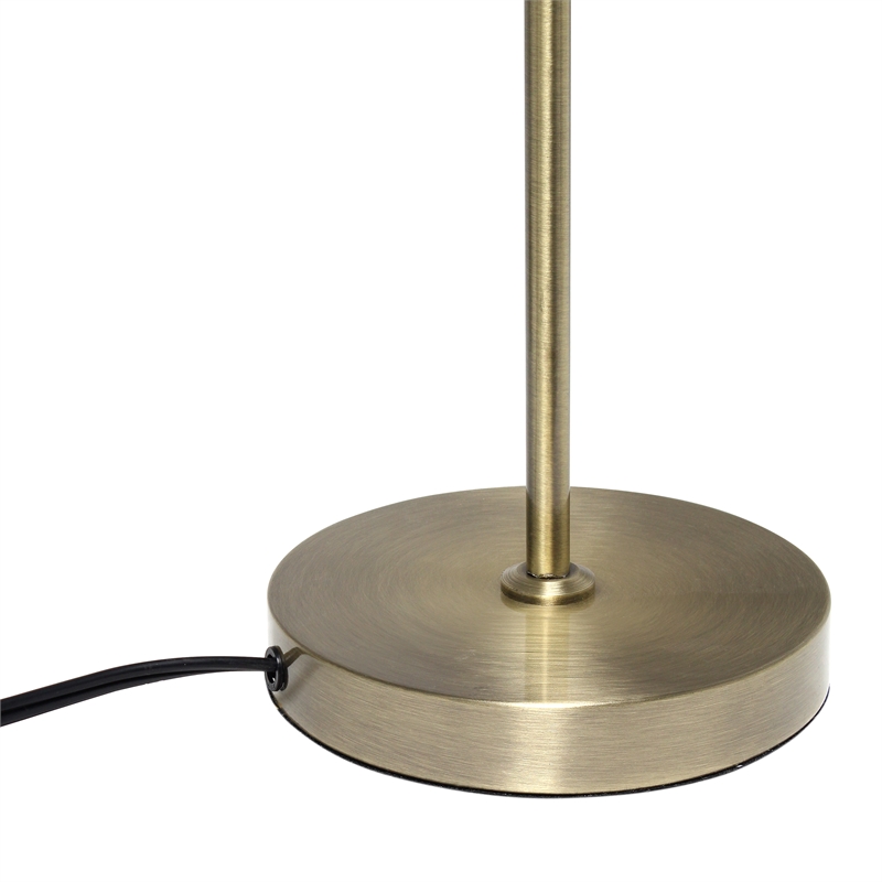 Lalia Home Metal Curved Table Lamp in Antique Brass with Brass Shade