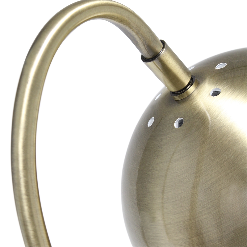 Lalia Home Metal Curved Table Lamp in Antique Brass with Brass Shade