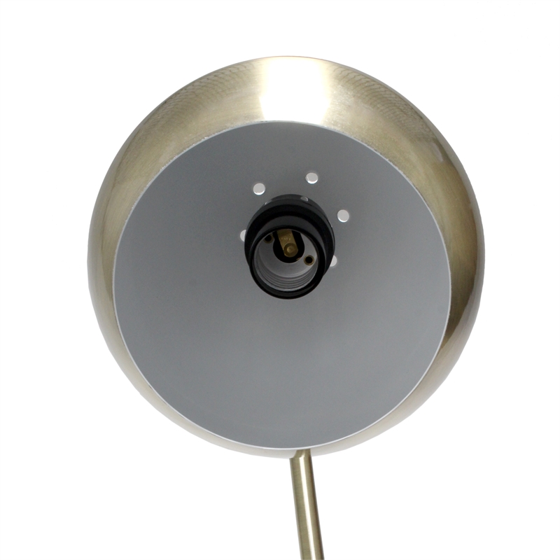 Lalia Home Metal Curved Table Lamp in Antique Brass with Brass Shade