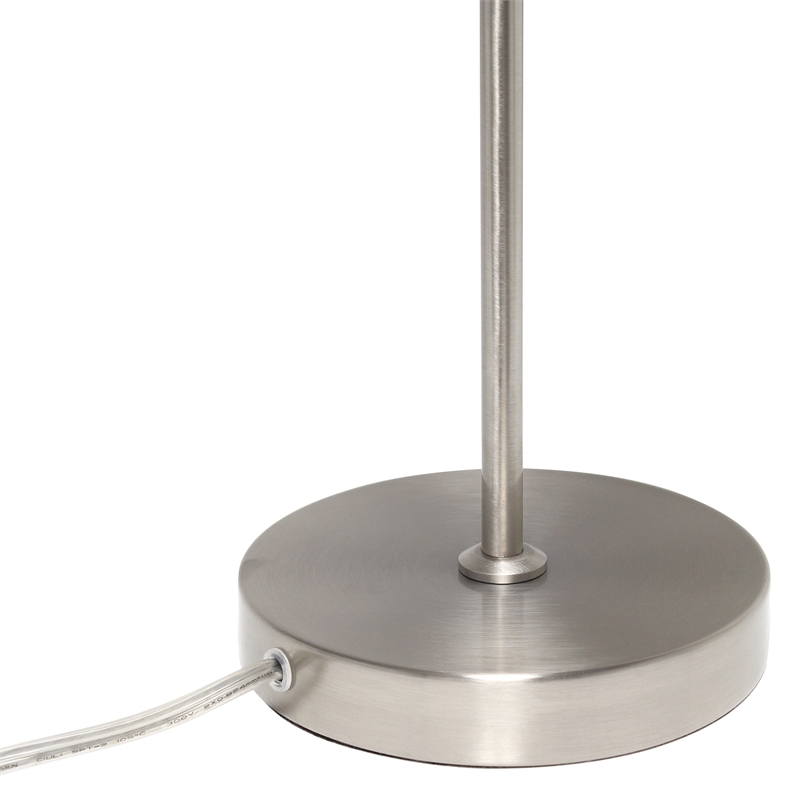 Lalia Home Metal Curved Table Lamp in Brushed Nickel with Nickel Shade