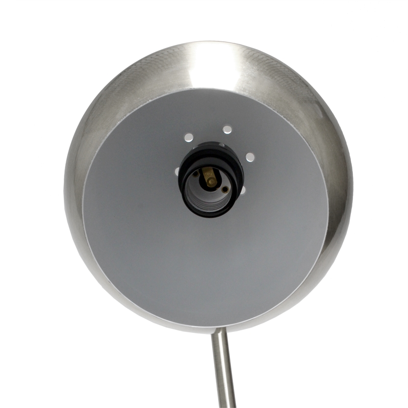 Lalia Home Metal Curved Table Lamp in Brushed Nickel with Nickel Shade