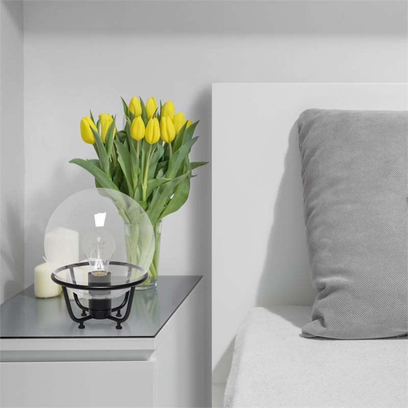 Lalia Home Metal Old World Global Table Lamp in Matte Black