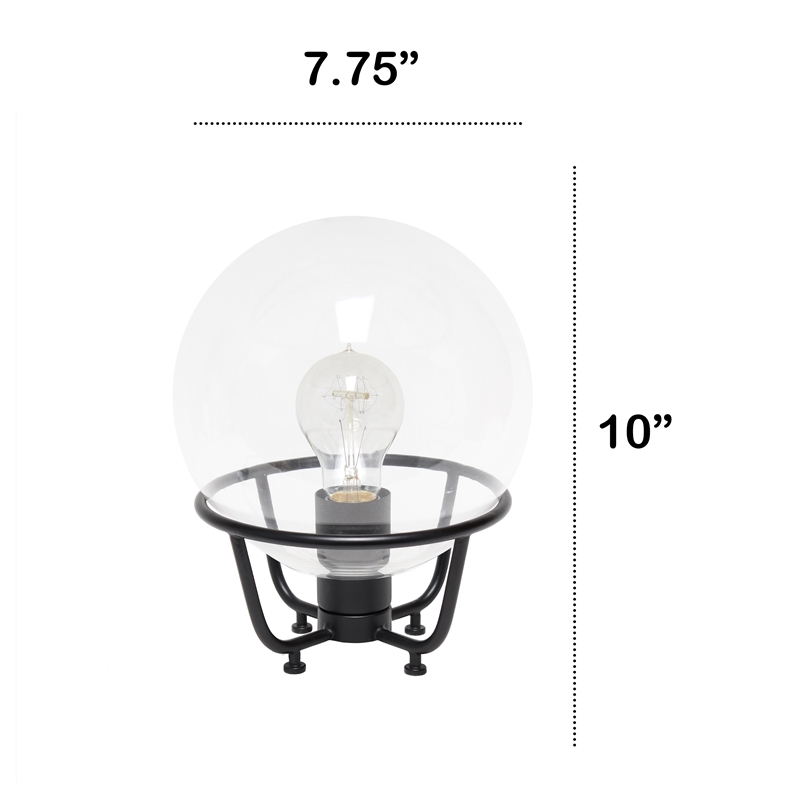 Lalia Home Metal Old World Global Table Lamp in Matte Black