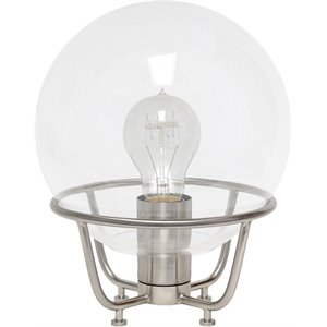 Lalia Home Metal Old World Global Table Lamp in Brushed Nickel